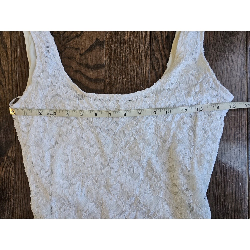 JS COLLECTIONS White Lace Vintage Midi Dress Sz 10 Formal Cocktail Wedding Dress - Picture 5 of 12